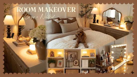 COZY NEUTRAL BEDROOM MAKEOVER ✨ Warm & Inviting + Faux Wood Furniture DIY Featured Image 