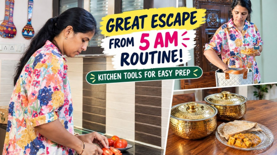 GREAT ESCAPE FROM 5AM ROUTINE😄 How I Planned ?? Easy Kitchen Tools for Busy Morning Preps & Packing Featured Image 
