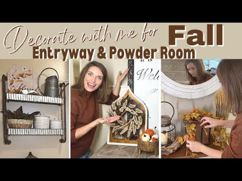 FALL 2022 DECORATING IDEAS | SMALL ENTRYWAY & POWDER ROOM DECORATE WITH ...