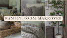 Family Room Makeover  Budget Decorating  Thrift & DIY Room Makeover  Linsy Home Featured Image 