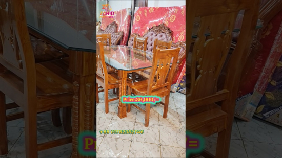 6 Chair set Dining Table | price:36,000/= Taka only | #zahidfurniture #01782382746 Featured Image 